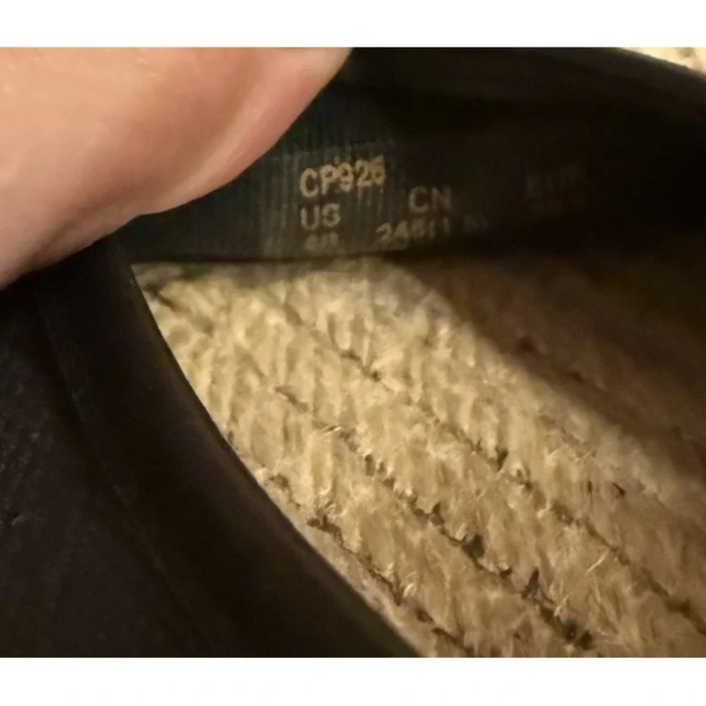 COACH‎ Courtney Mary Jane Black Espadrille Flats 8.5 In Signature Canvas